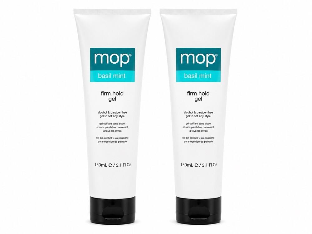 MOP Basil Mint Firm Hold Hair Gel Duo Set 5.1 Fl Oz Each Alcohol Free